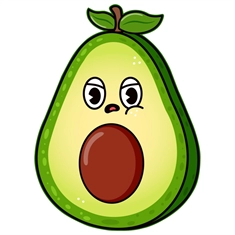 Avocado Classroom Vegetable Transparent Sticker